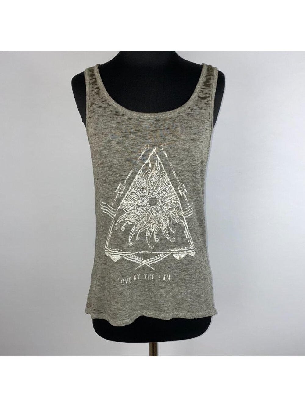 Maurices Tank Top Womens XS Love By The Sun Graphic Burnout Boho Festival Summer